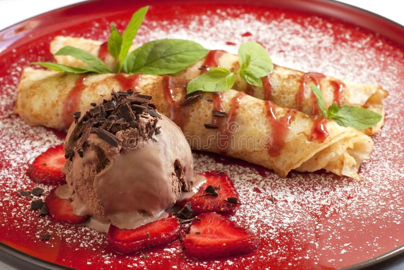 Pancakes with ice-cream