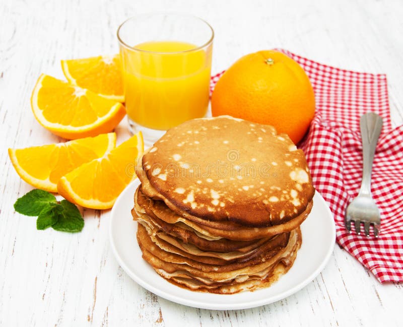 Pancakes with orange stock photo. Image of food, nutrition - 50608400
