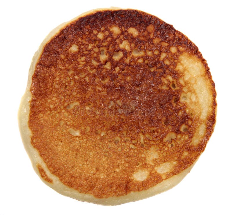 Pancakes on white background.