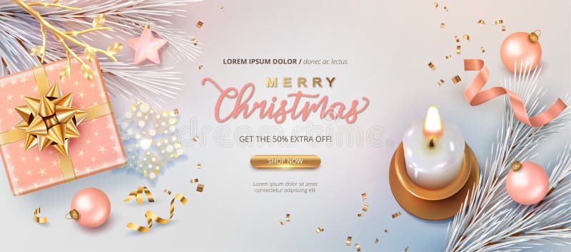 Pancarta de navidad y venta de año nuevo stock de ilustración