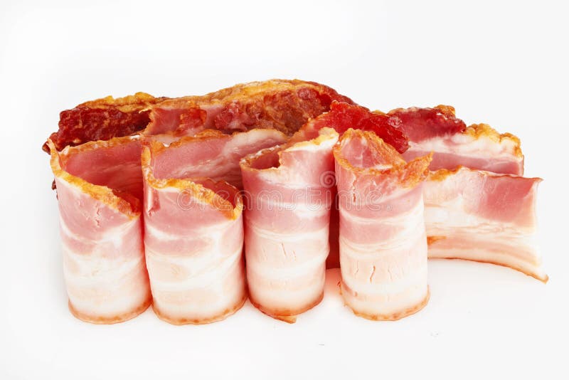 Pancetta Affumicata Affettata Del Porco Fotografia Stock Immagine di