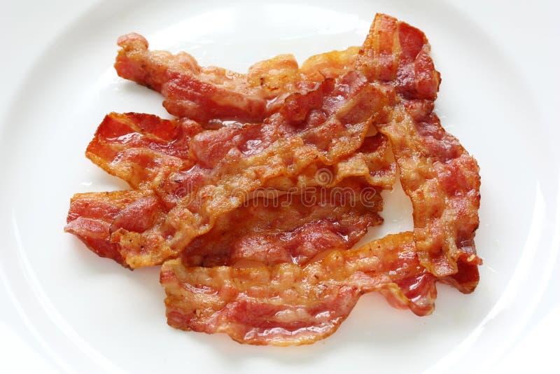 Pancetta Affumicata Croccante Fritta Fotografia Stock Immagine di