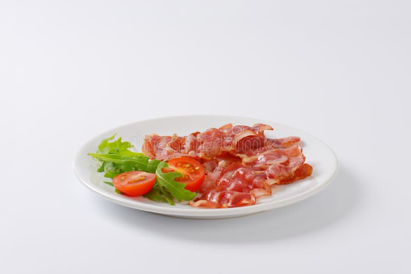 Strisce Di Pancetta Affumicata Fritte Fotografia Stock Immagine di carne, studio 22484180