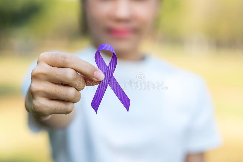 Woman Holding Lilac Ribbon Closeup Cancer Concept Stock Photo by ©serezniy  212272414