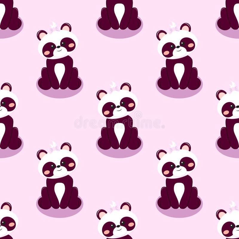 Panda Bear Baby Girl Background Stock Illustration - Illustration of  graphic, asian: 219679436
