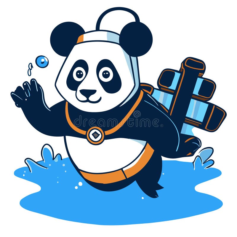 Panda Swimming Stock Illustrations – 357 Panda Swimming Stock