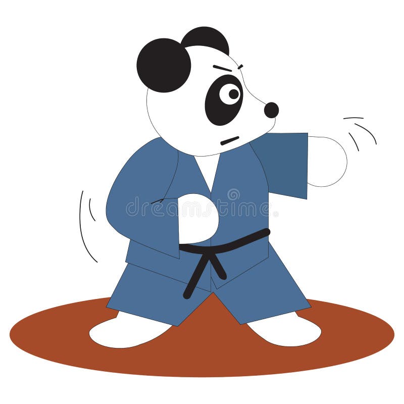 Panda is betrokken bij judo-worsteling stock illustratie Panda is betrokken bij judo-worsteling stock illustratie
