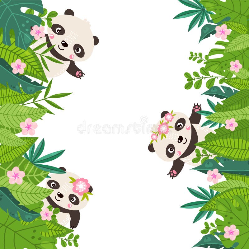 Cute Anumal Bordr / Frame With Panda. Royalty Free SVG, Cliparts, Vectors,  and Stock Illustration. Image 38908528.