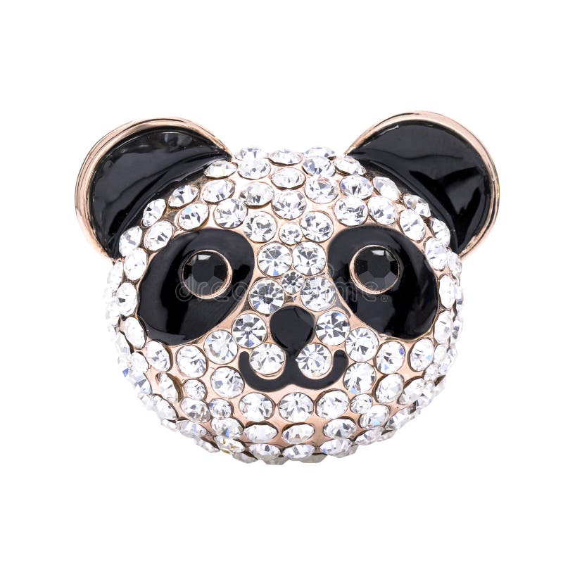 Panda Brooch Isolated on White Stock Photo - Image of jewellery, female ...