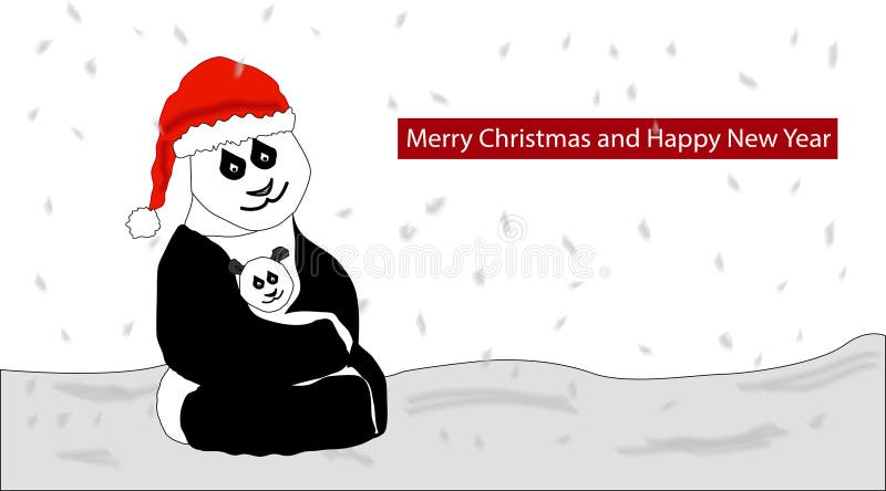 Panda Christmas stock illustrationer Panda Christmas stock illustrationer