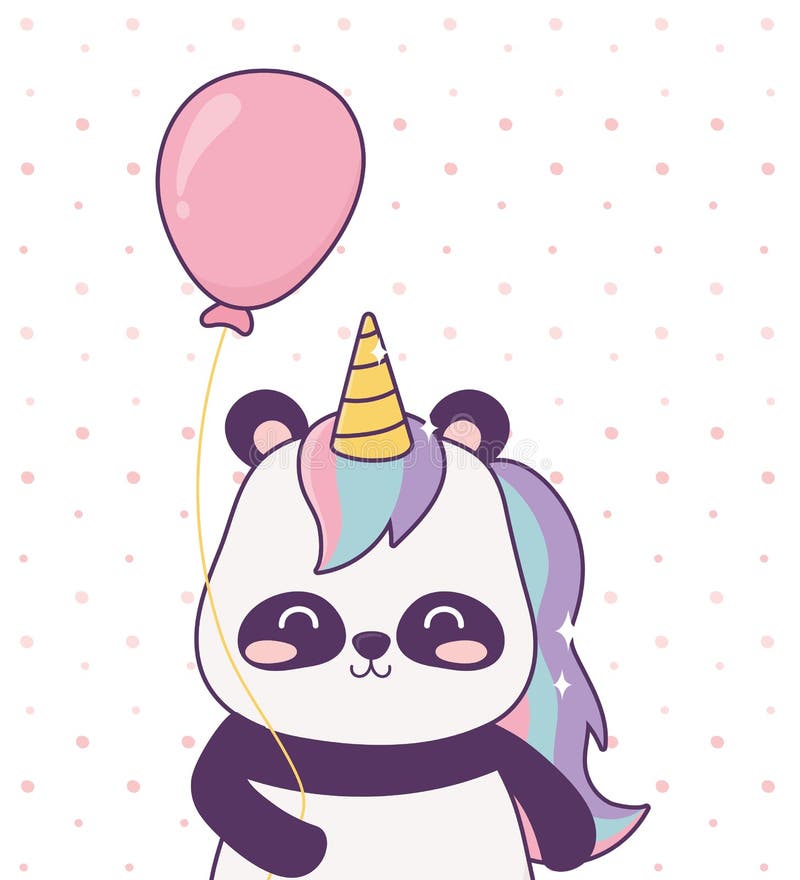 Vetores de Kawaii Panda Com Fantasia Unicórnio Personagem De Desenho  Animado Fantasia Mágica e mais imagens de Panda - Mamífero de quatro patas  - iStock