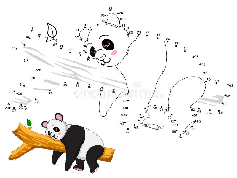 Panda Connect the dots and color