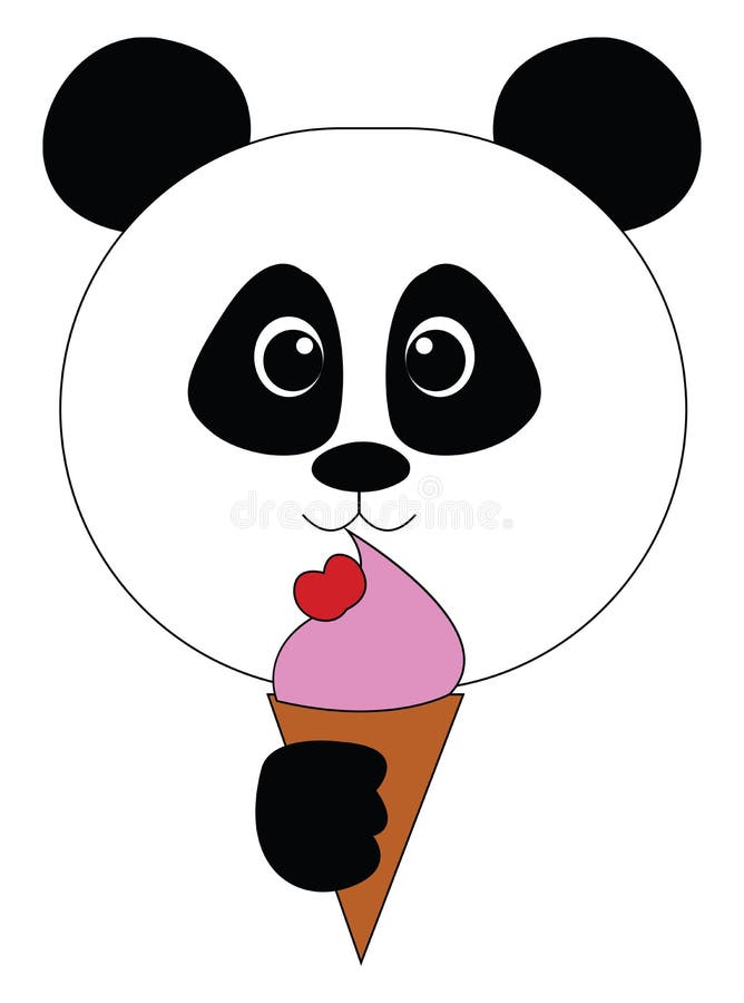 Almofada Retalhos dos desenhos animados do sorvete da panda