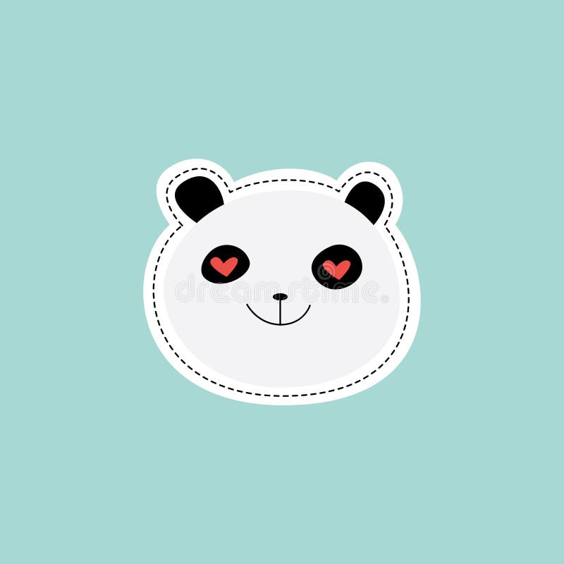 panda de cabeça bonito. animal de desenho infantil. mão desenhada