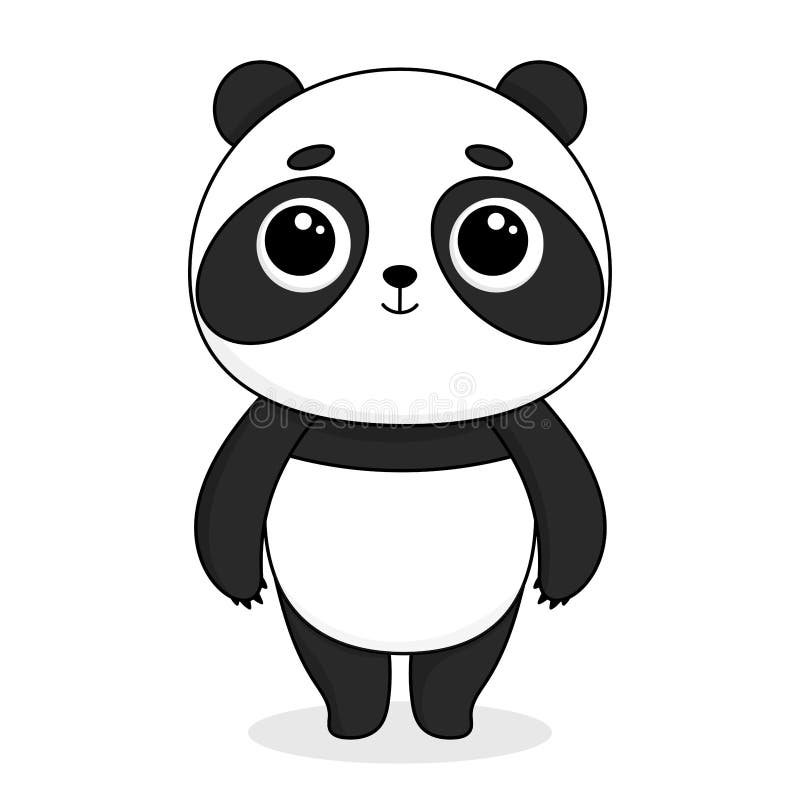 personagem de animal selvagem de rosto de panda fofo em ilustração vetorial  de desenho animado com linha preta 17173046 Vetor no Vecteezy