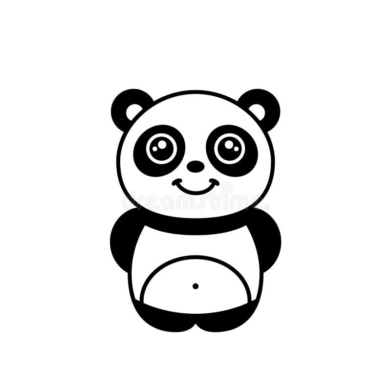 Panda De Desenho Animado Pequeno Panda Bonito Sorrindo Ilustração do Vetor  - Ilustração de liso, cômico: 197668523