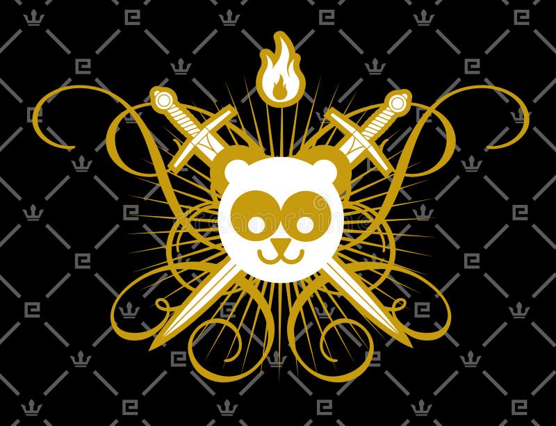 Panda de oro ilustración del vector. Ilustración de fondo 3338594