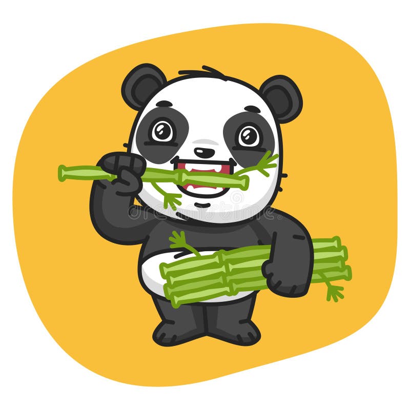 Panda die bamboe eet stock illustratie Panda die bamboe eet stock illustratie