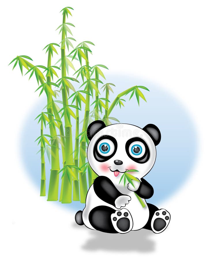 Panda e bambu ilustração do vetor Panda e bambu ilustração do vetor