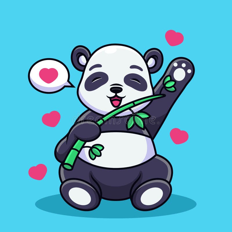 Premium Vector, Cute panda good posing