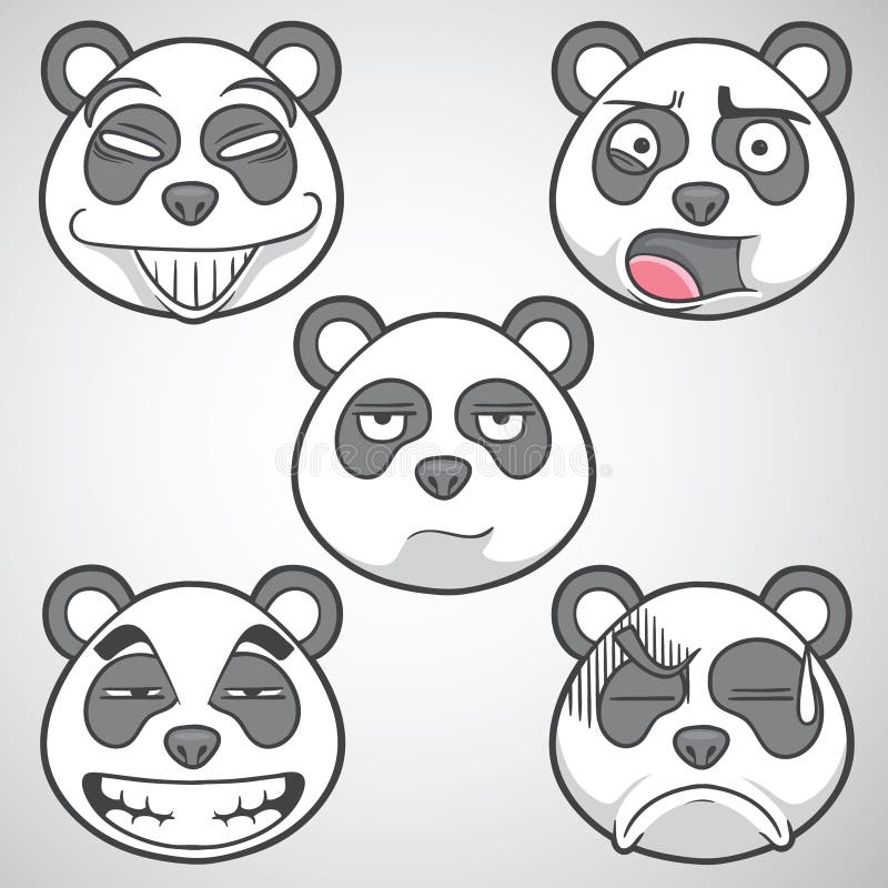 Panda Emoticons Illustration Vector Set 2 Stock Vector Illustration