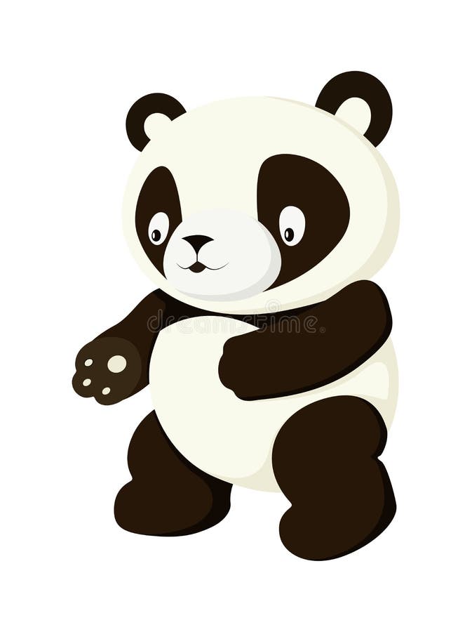 Desenho de corpo inteiro do panda gigante estilizado. ícone de