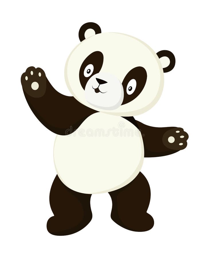 Panda Estilizada Desenho De Corpo Inteiro Ícone Simples De Panda