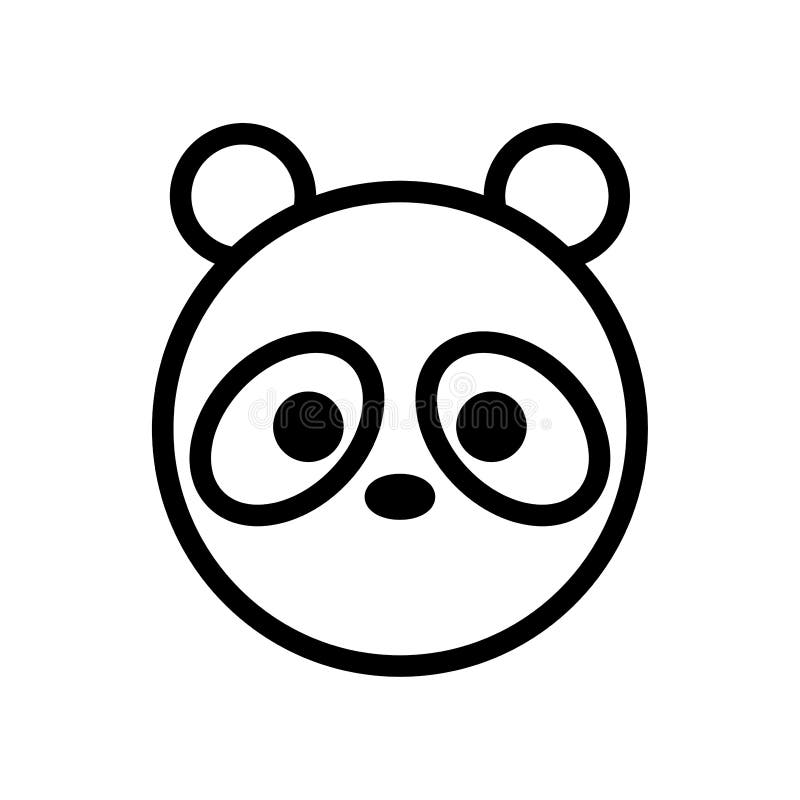 Panda Face Outline Icon. Animal Sign. Black Shape. Zoo Logo. Cartoon ...