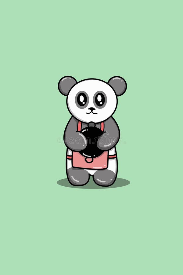 Ilustração em vetor de animal fofo de desenho animado de panda
