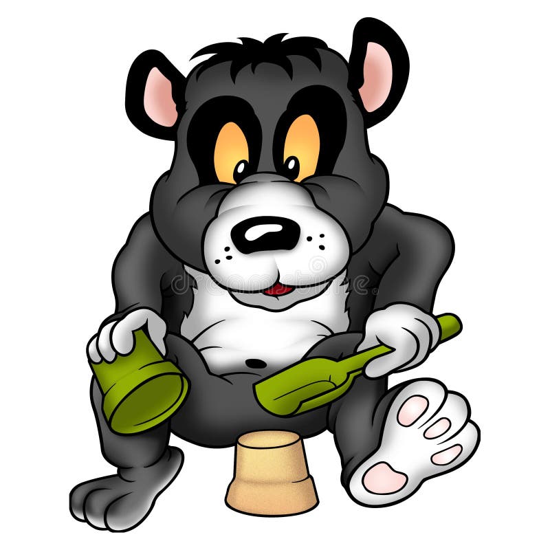 Panda gigante y empanada del fango stock de ilustración Panda gigante y empanada del fango stock de ilustración