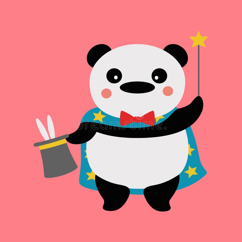 Panda magician stock illustration