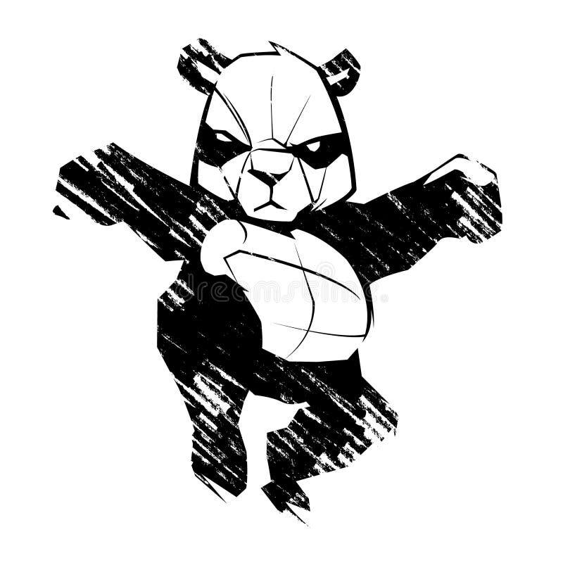 Panda martial arts stock illustration. Illustration of graphics 69978151