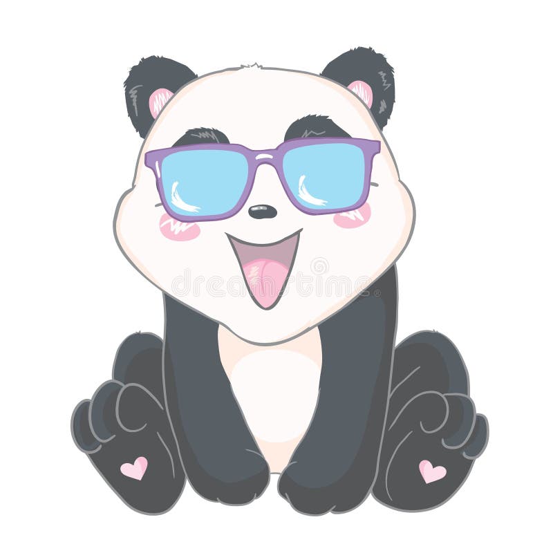 Panda Dos Desenhos Animados Com Óculos. Padrão Vetorial Sem Emenda Royalty  Free SVG, Cliparts, Vetores, e Ilustrações Stock. Image 121360688