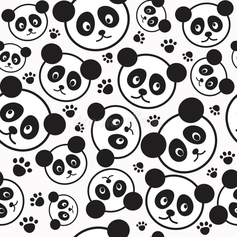 Panda Patrón Pandas Fondo De Pantalla Y Fondo Ilustración del Vector -  Ilustración de negro, pandas: 220510966