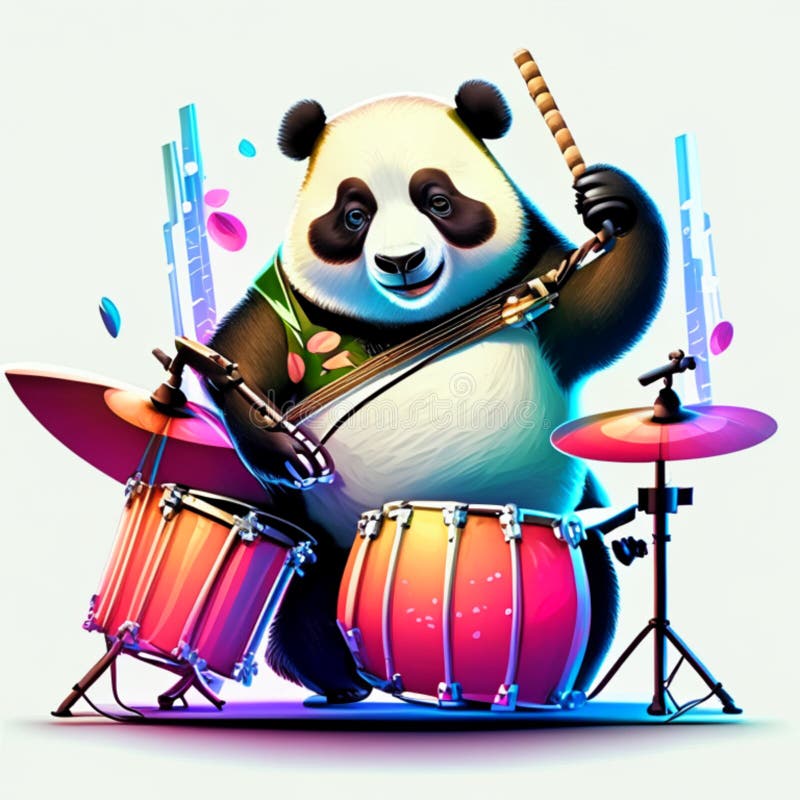 Panda-drum Royalty Free Vector Image - VectorStock