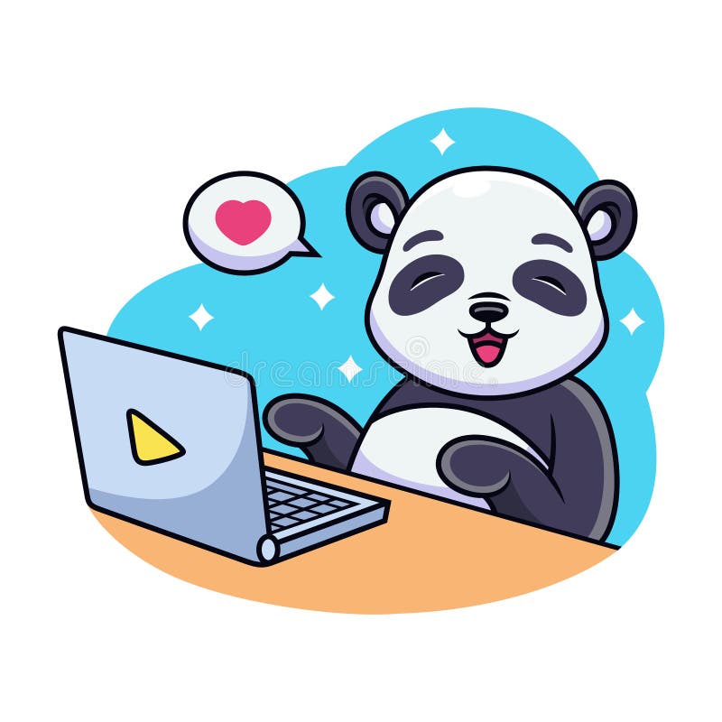 Premium Vector, Cute panda good posing