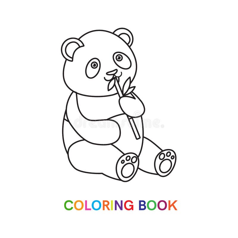 Panda Pour Livre De Coloriage Avec Le Bambou Illustration De Vecteur Illustration Du Coloriage Panda 121405594