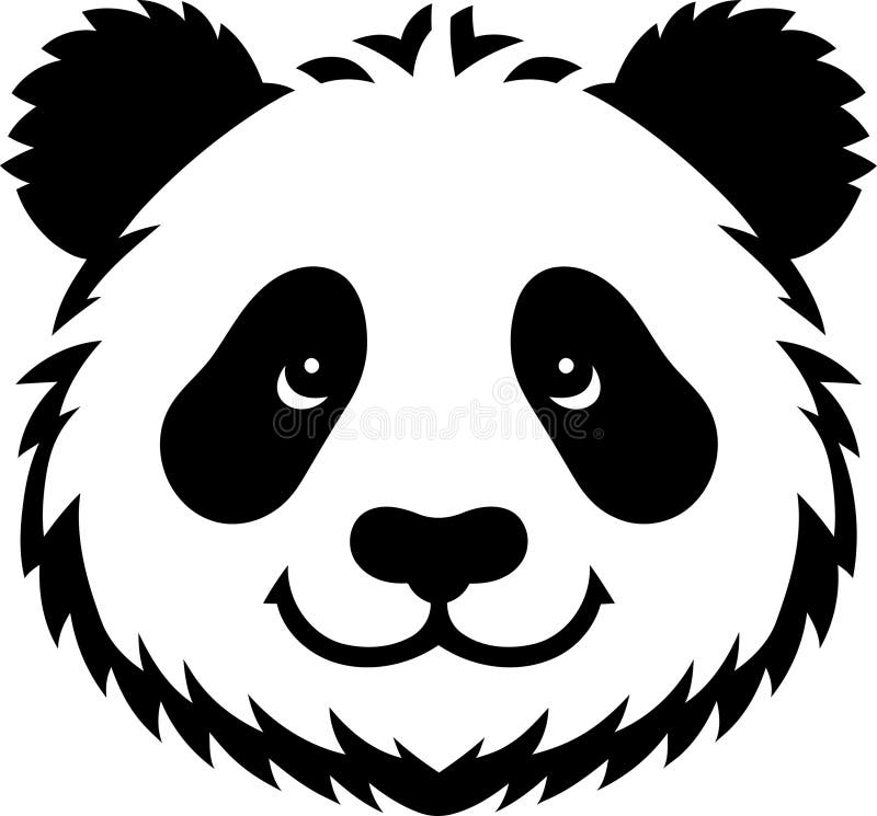 Panda Silhouette on Vector Illustration. Panda Icon, Panda Logo, Panda