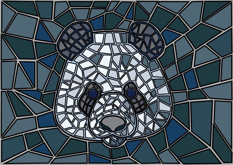 Panda Stained-de zwarte grijze achtergrond van het glasmozaïek royalty-vrije illustratie Panda Stained-de zwarte grijze achtergrond van het glasmozaïek royalty-vrije illustratie