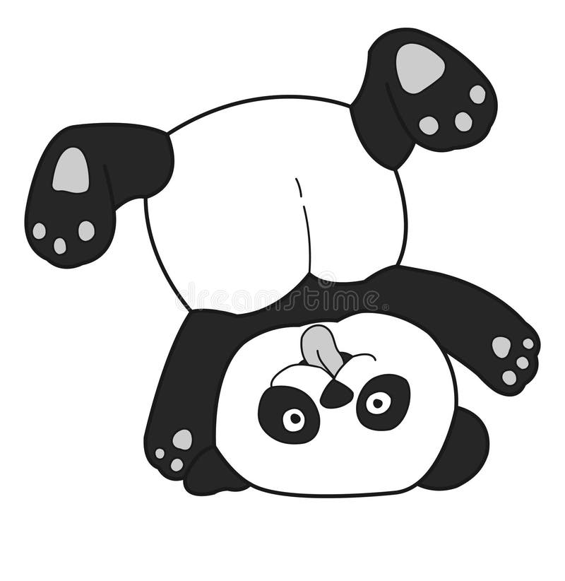 Panda standing on his head royalty free illustration