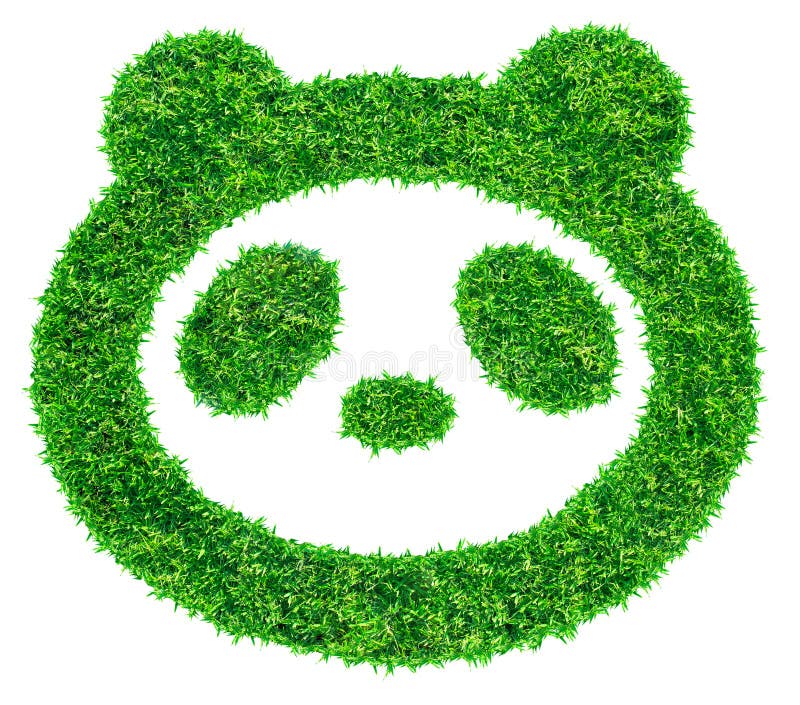 Panda symbol from grass