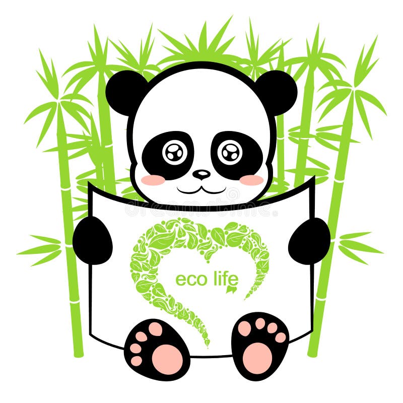 Panda w Bambusowym lesie royalty ilustracja