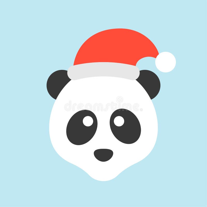 Panda Wearing Santa Hat Silhouette Icon Design Stock Vector ...