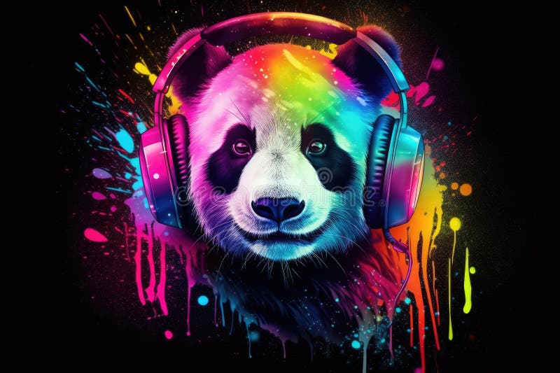 Kawaii panda with headphone by Kiutimood on Dribbble