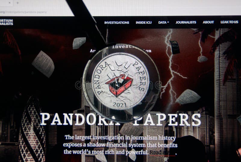 The Pandora Papers website, leaked set of documents exposing worlds leaders secrets