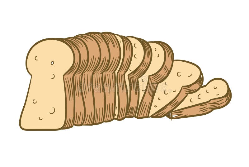 Pane affettato isolato sull'illustrazione bianca di fondo-vettore illustrazione di stock Pane affettato isolato sull'illustrazione bianca di fondo-vettore illustrazione di stock