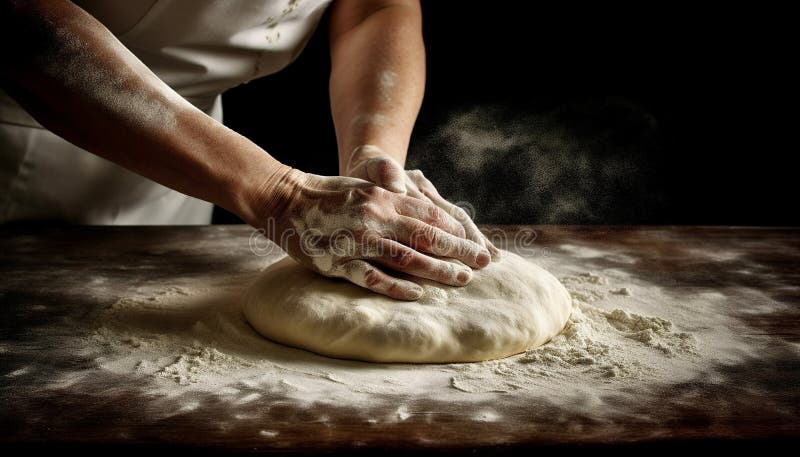 Pane appena sfornato, mano impastata con amore generato dall'ai illustrazione di stock