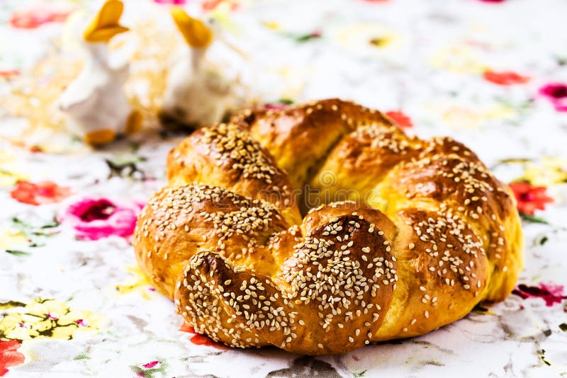 Pane Dolce Di Pasqua. Pasqua Felice Fotografia Stock Immagine di