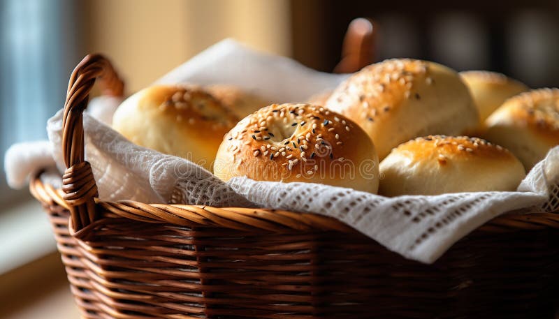 Pane fatto in casa appena cotto, uno spuntino di gourmet salutare sul tavolo generato dall'ai. Pane fatto in casa appena cotto, uno spuntino di gourmet sano sul tavolo generato dall'intelligenza artificiale generata dall'ai