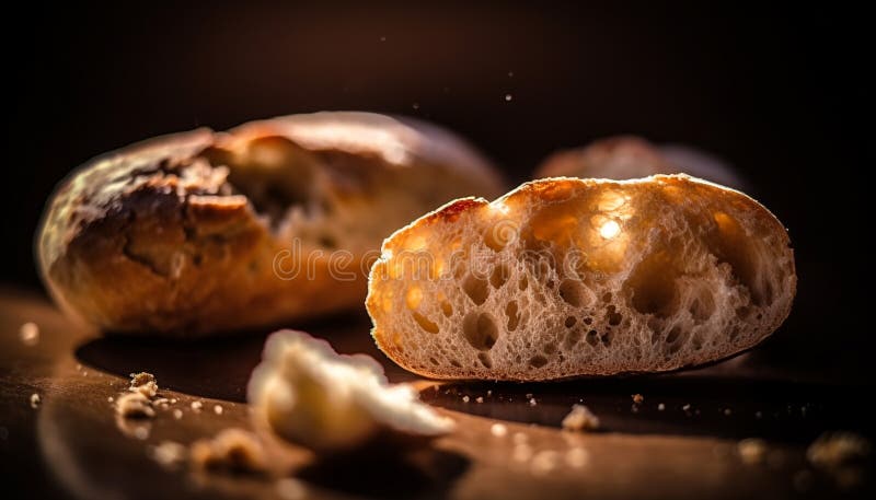 Pane rustico appena cotto un pasto salutare generato dall'ai illustrazione vettoriale